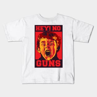 Hey! No Guns ( no more mass shooting ) Kids T-Shirt